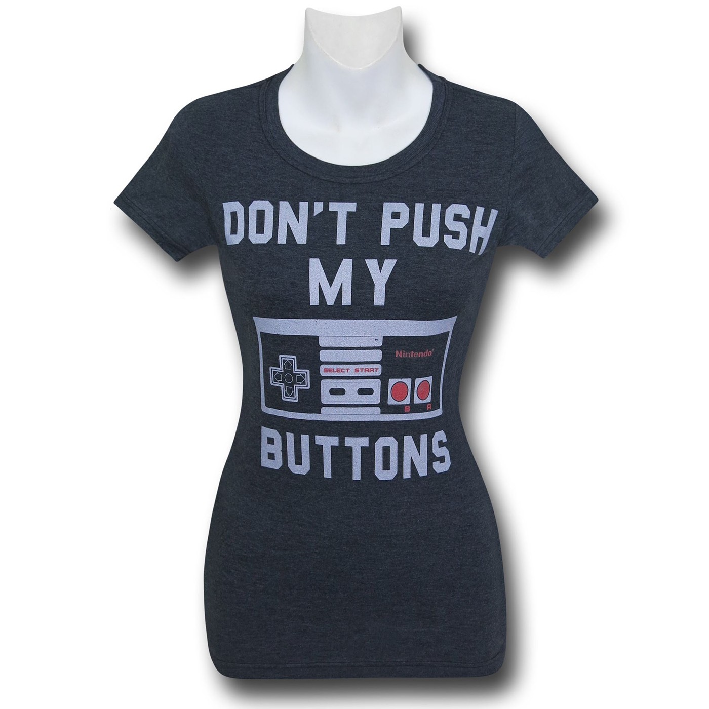 Nintendo Don't Push My Buttons Women's T-Shirt, Grey