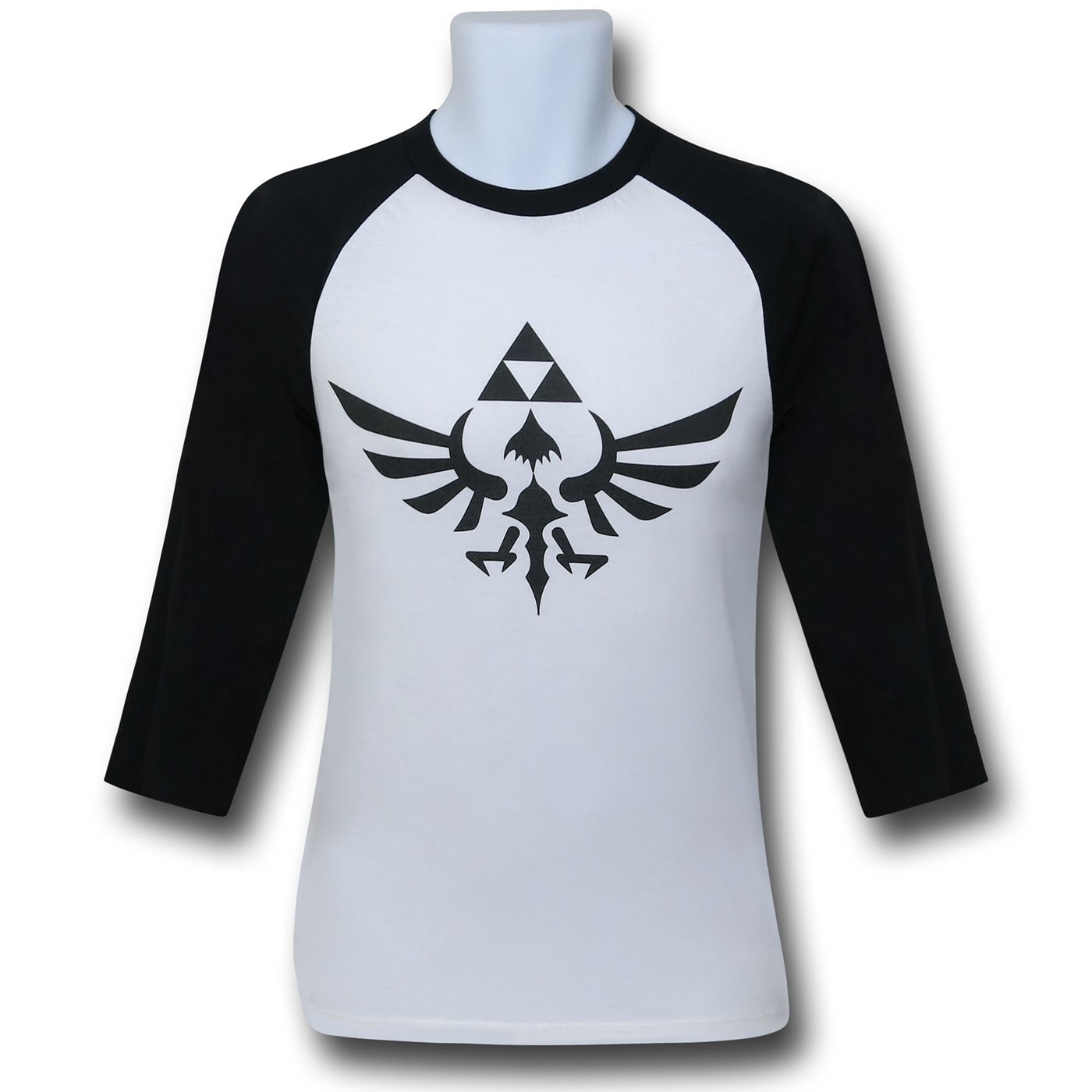 Nintendo Zelda Triforce White Baseball T-Shirt, White