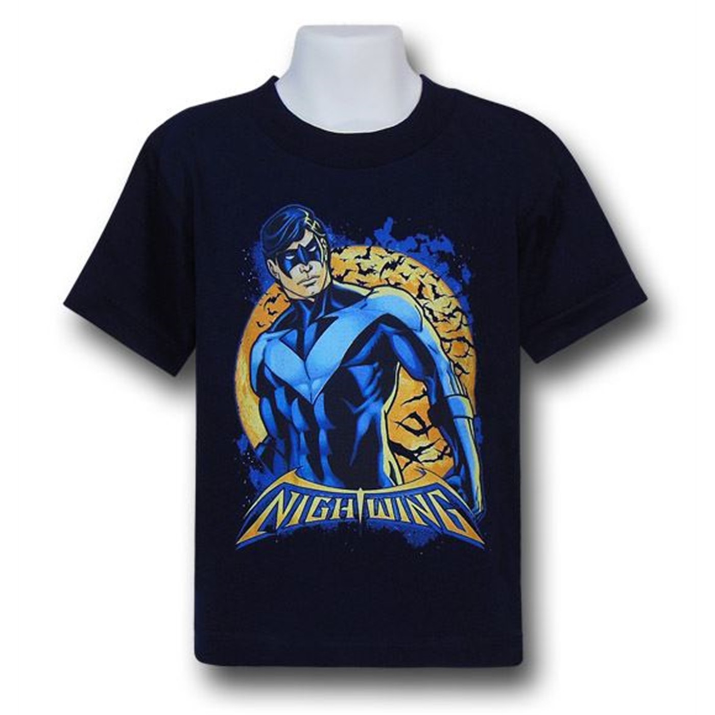 Nightwing Orange Moon Kids Navy T-Shirt, Blue