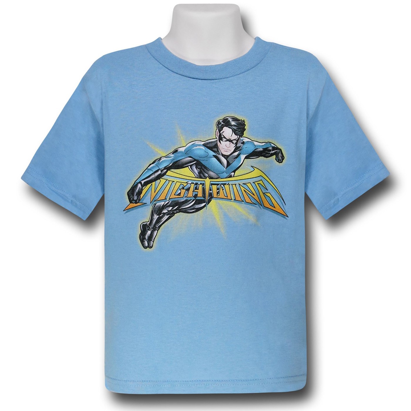Nightwing Behind Logo Kids T-Shirt, Blue