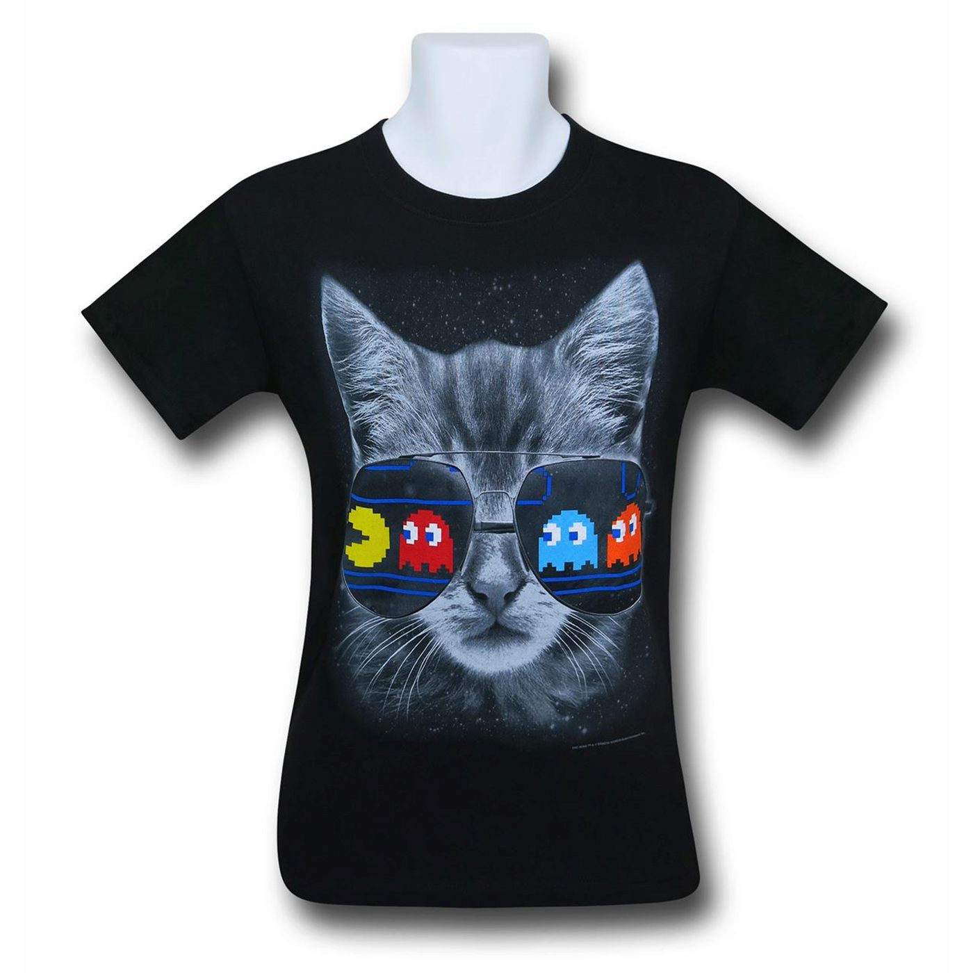 Pac Man Shades Kitty Men's T-Shirt, Black