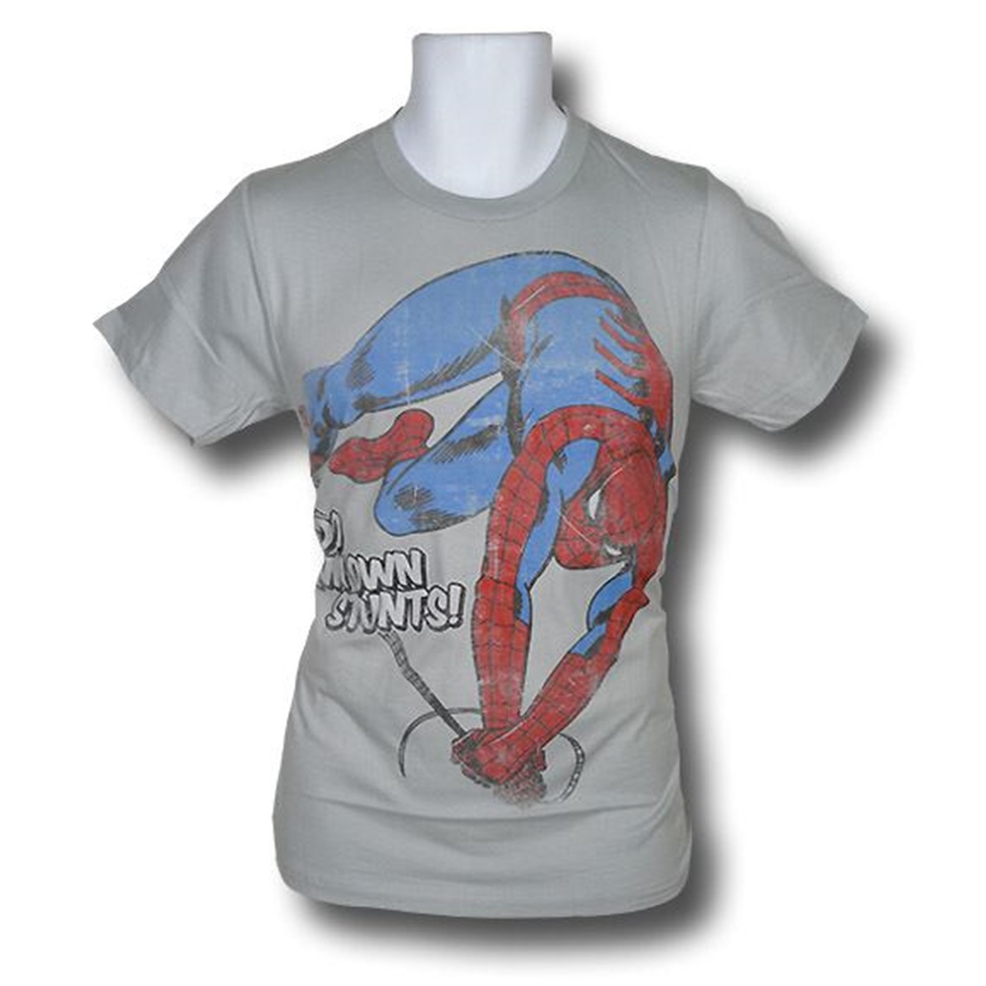 Spiderman Own Stunts Silver T-Shirt, Grey