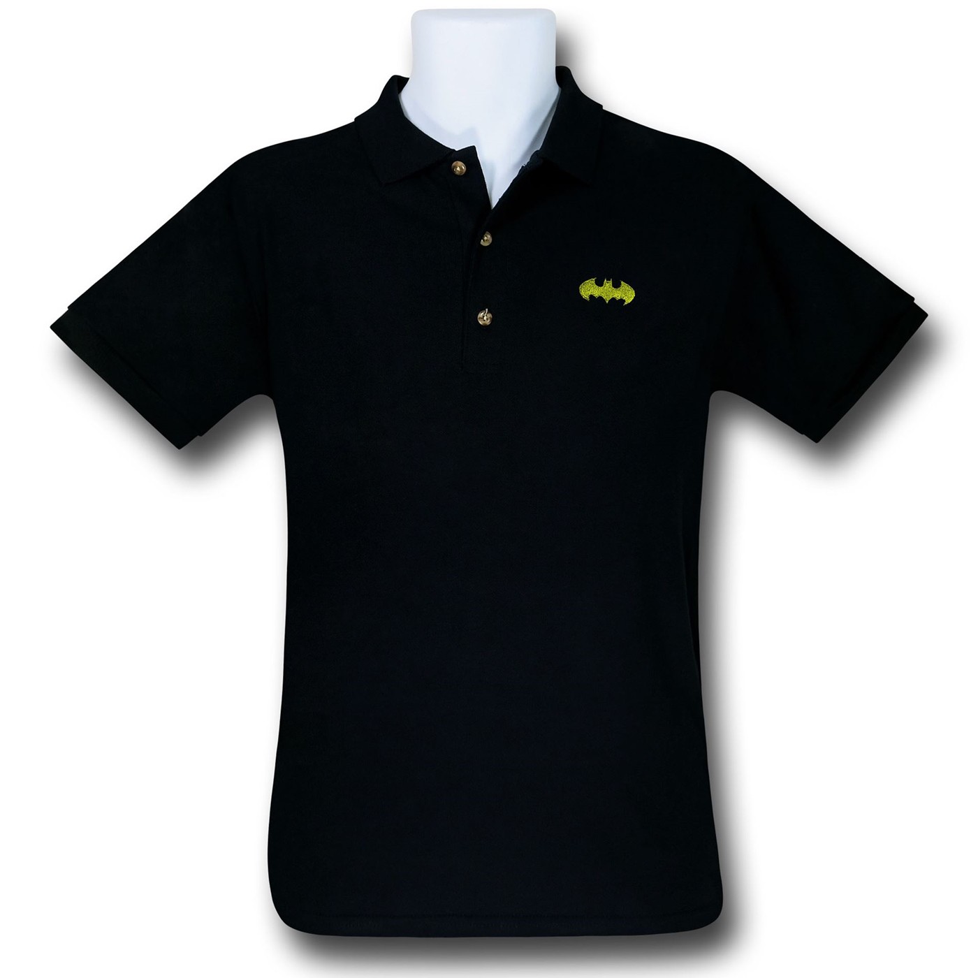 Batman Yellow Symbol Polo Shirt, Black