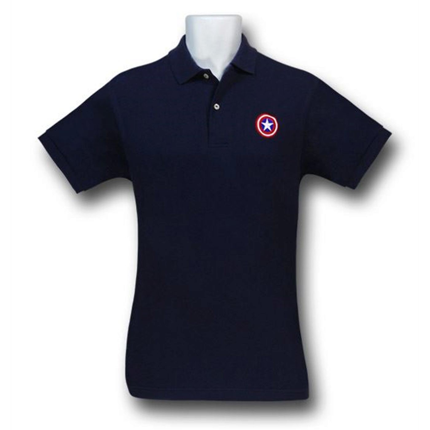 Captain America Logo Men's Polo Shirt, Blue