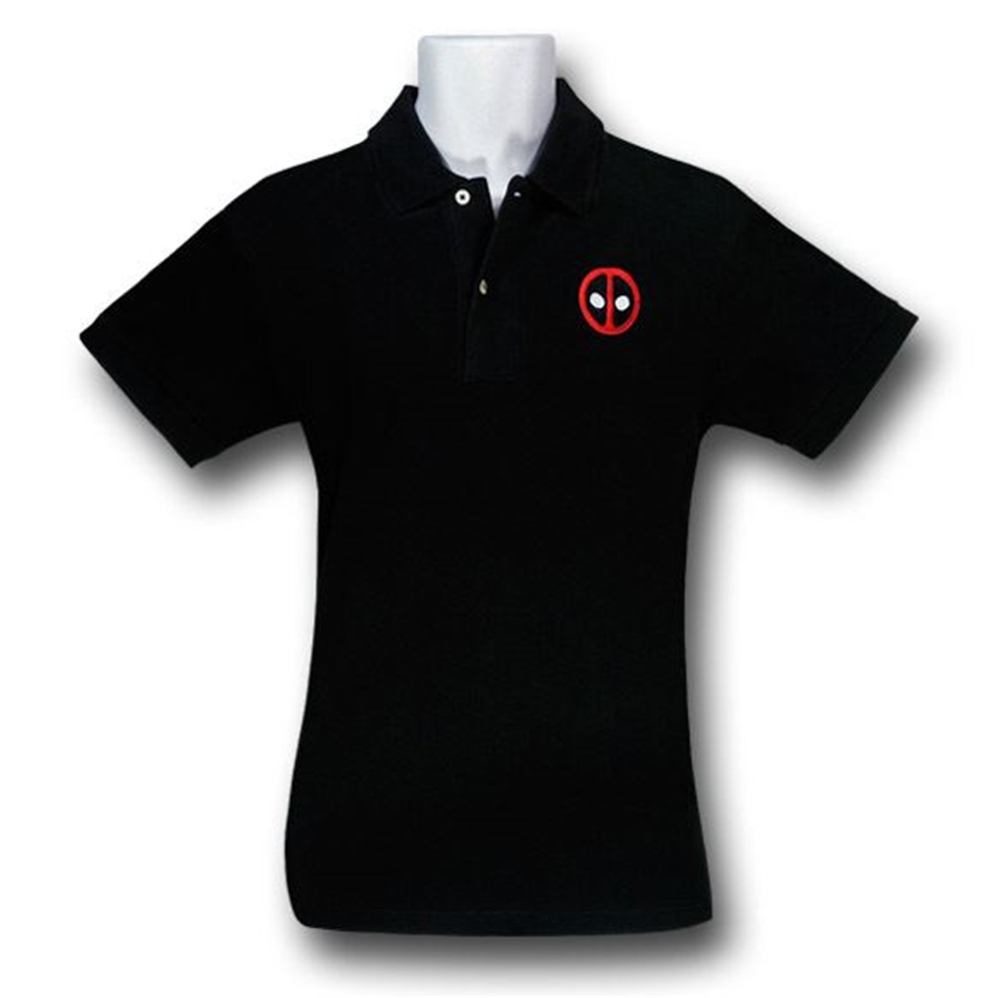 Deadpool Symbol Men's Polo Shirt, Black