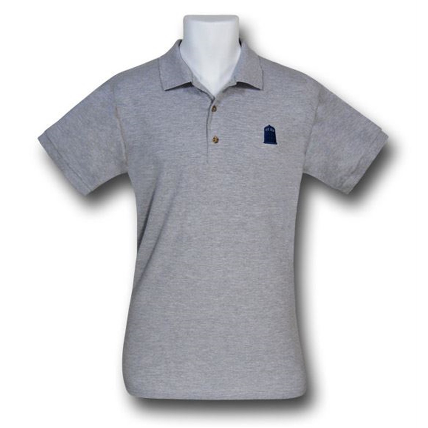 Doctor Who Tardis Logo Grey Polo, Grey