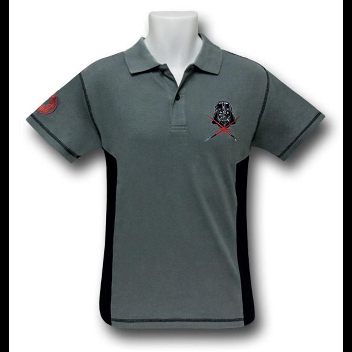 Star Wars Darth Vader on Charcoal Polo Shirt, Grey
