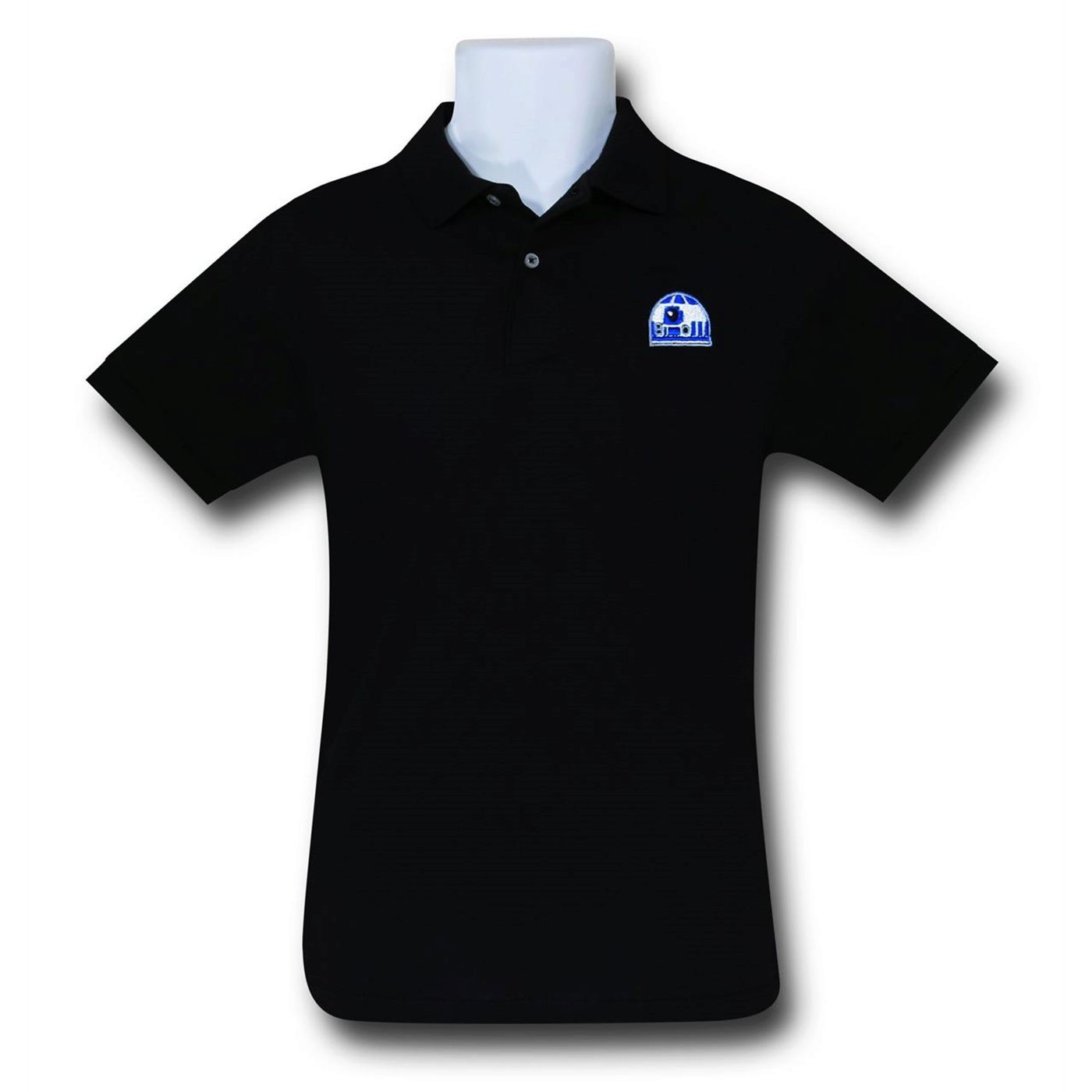 Star Wars R2D2 Black Polo Shirt, Black