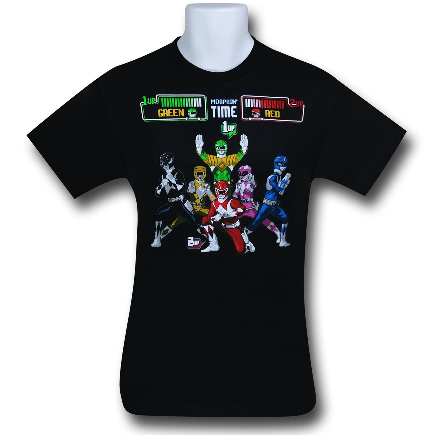 Power Rangers Arcade Screen 30S T-Shirt, Black