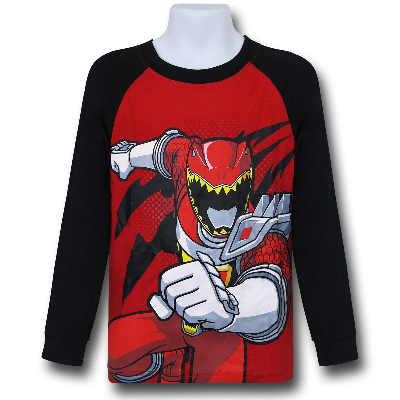 Power Rangers Dino Force Kids Raglan T-Shirt, Red