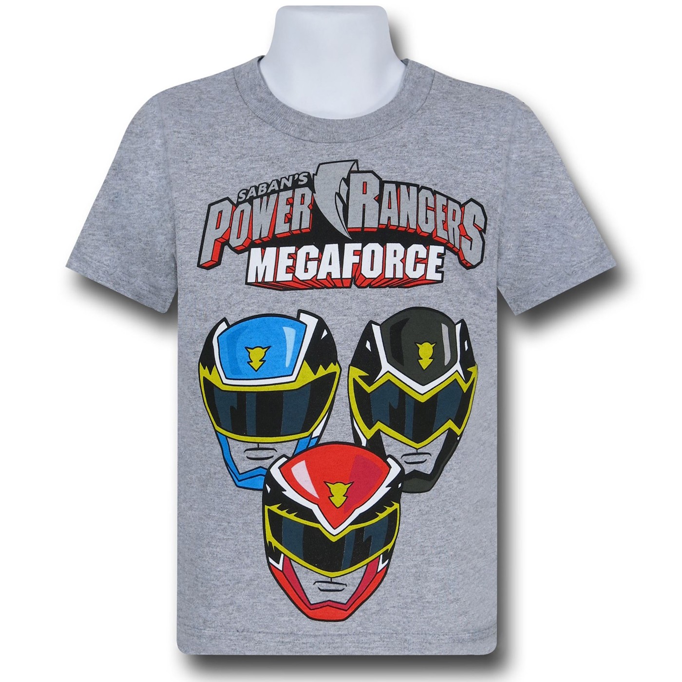 Power Rangers MegaForce Helmet Kids T-Shirt, Grey