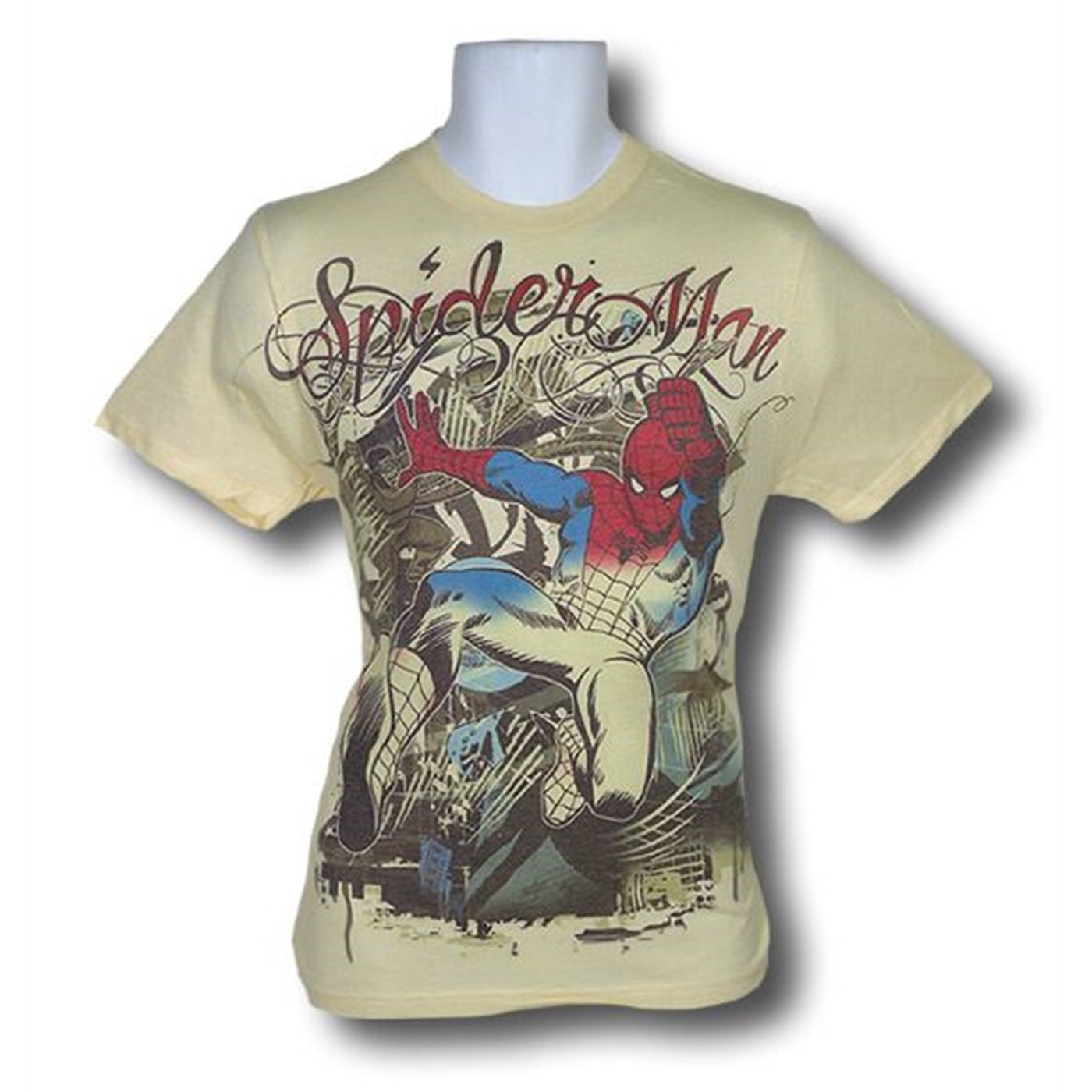 Spiderman Doc Ock Script Cream Sublimated T-Shirt, White