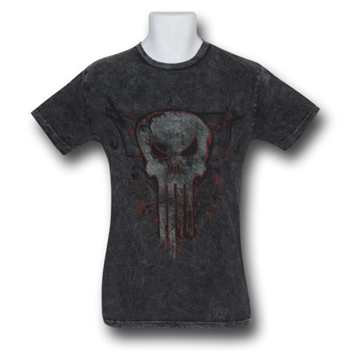 Punisher Acid Wash Symbol T-Shirt, Grey