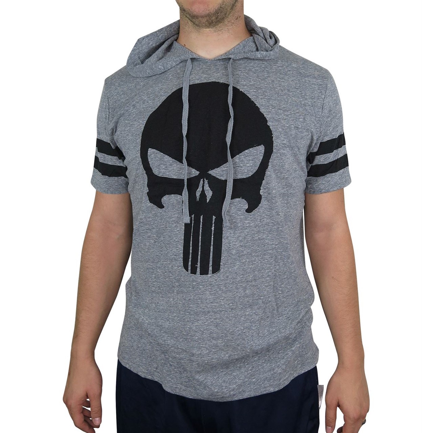 Punisher Athletic Hooded Men's T-Shirt, Grey
