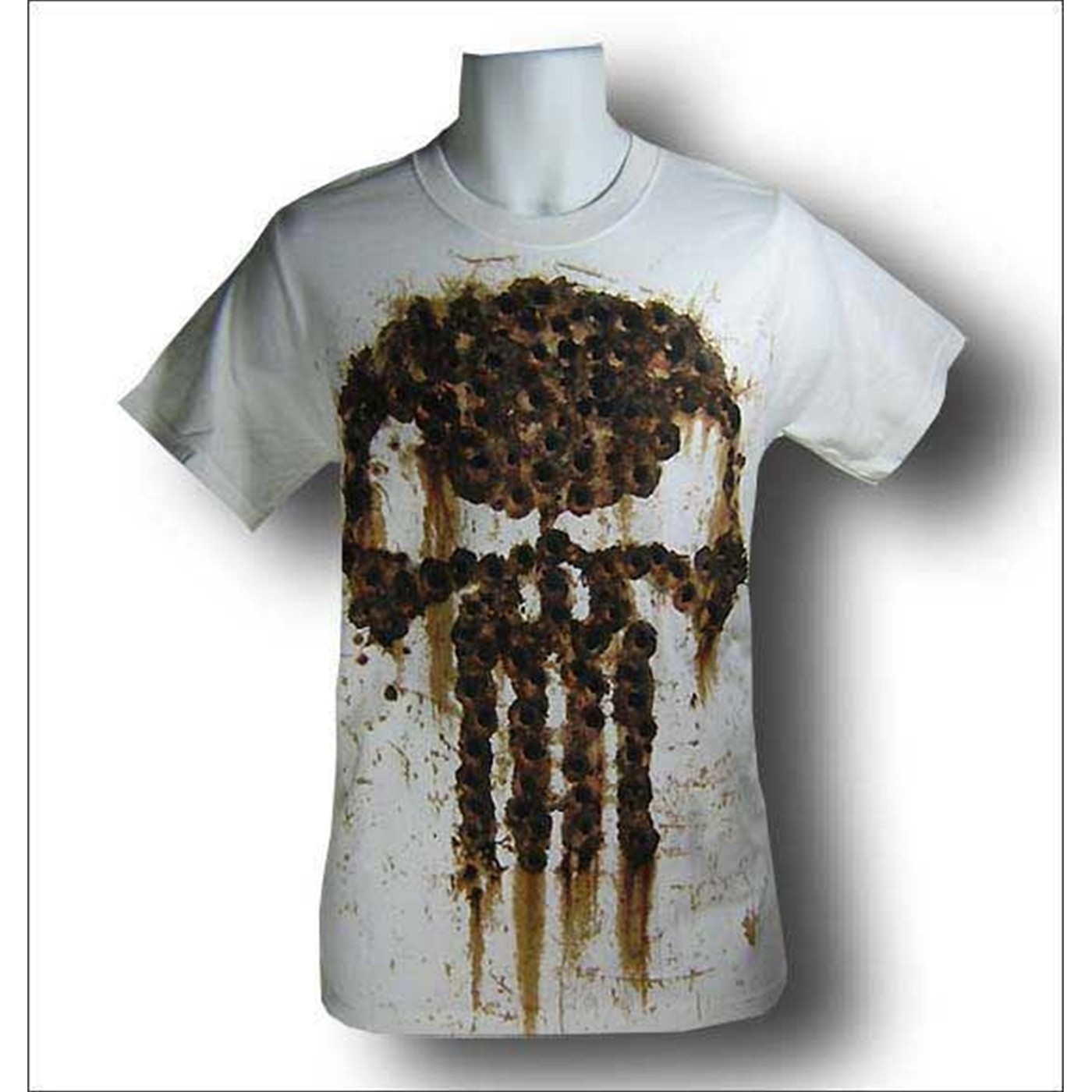 Punisher Bullet Holes T-Shirt, White