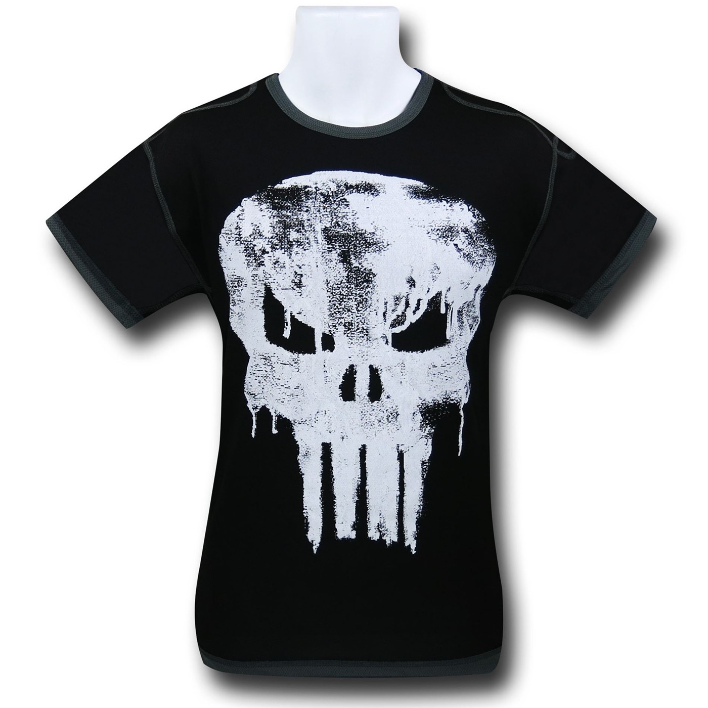 Punisher Skull Drip Polymesh T-Shirt, Black