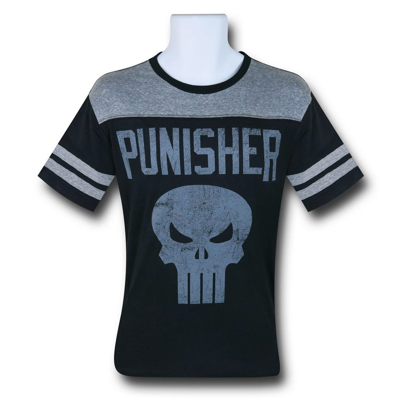 Punisher Grey Athletic Men's T-Shirt, Black