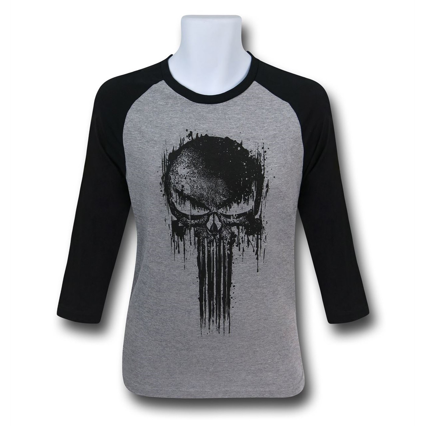 Punisher Streak Symbol Men's Baseball T-Shirt, Grey