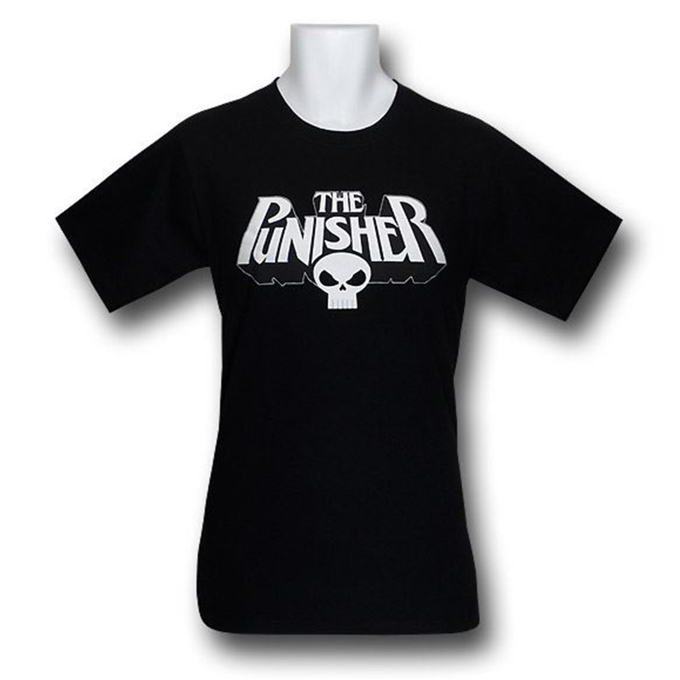 Punisher Logo and Skull T-Shirt, Black