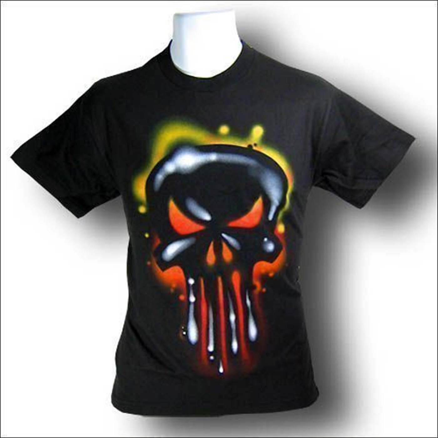 Punisher Liquid Metal Skull T-Shirt, Black