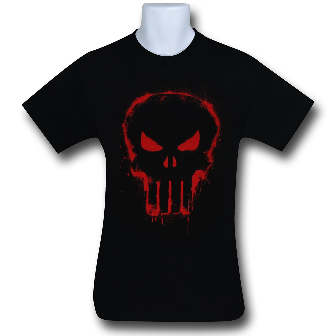 Punisher Red Paint Stencil 30 Single T-Shirt, Black