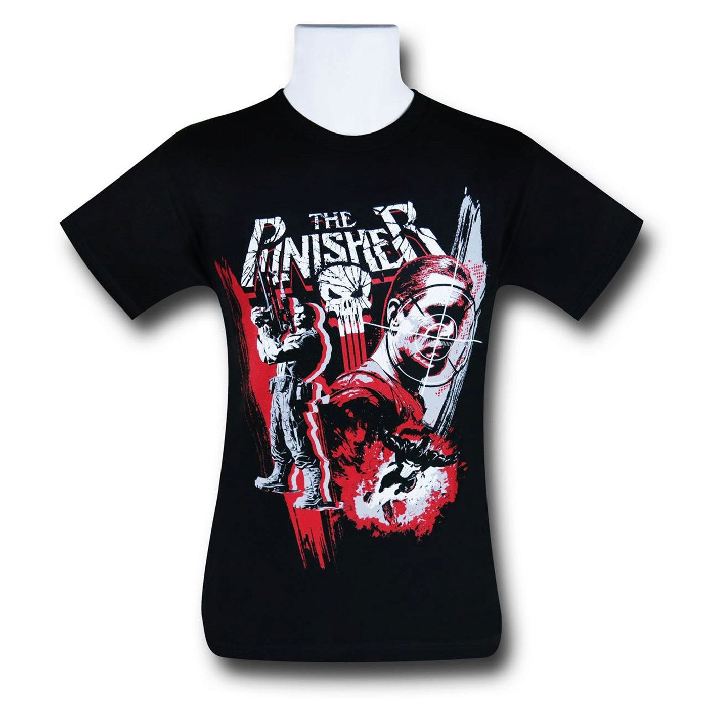 Punisher Trio Action Pose Men's T-Shirt, Black