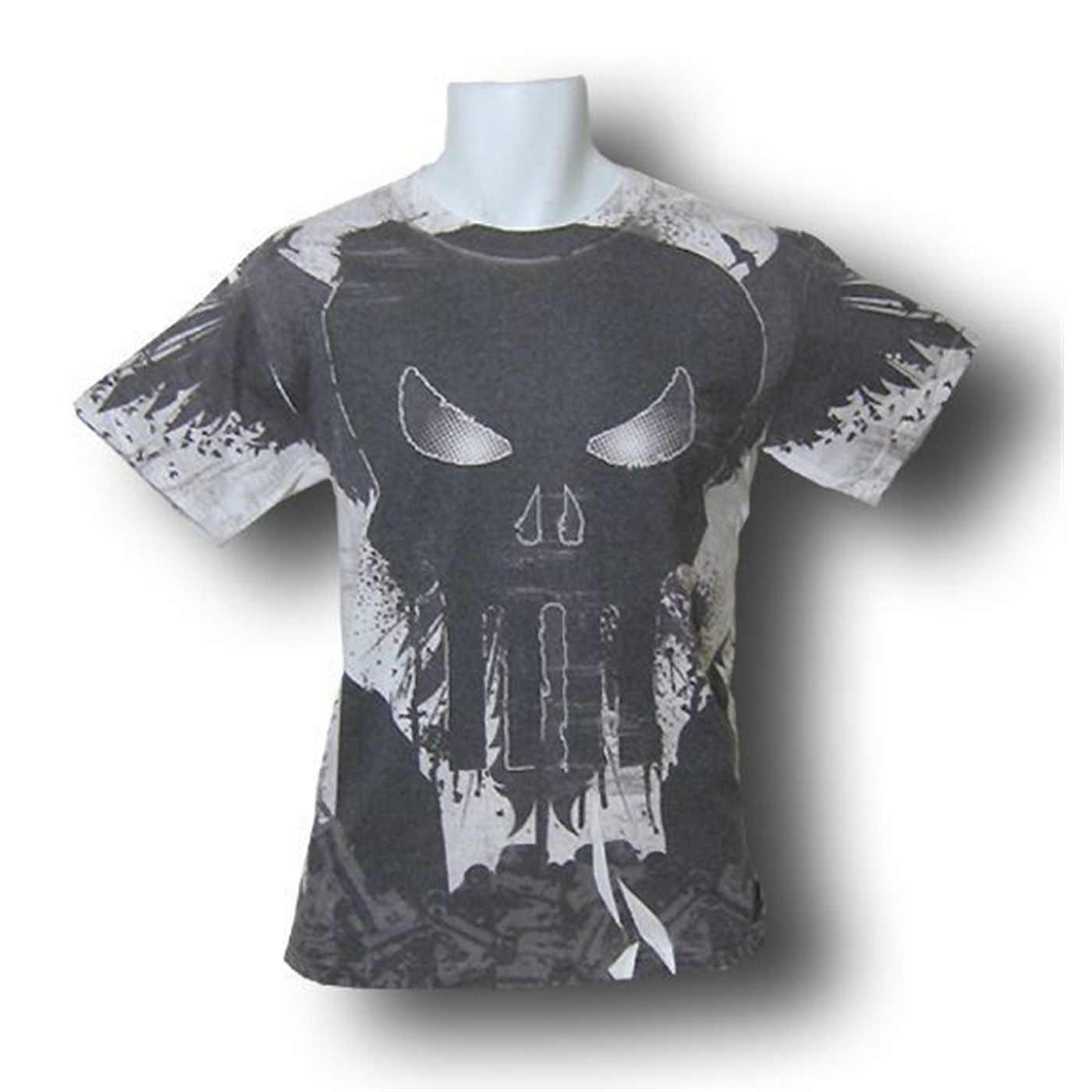 Punisher Sublimated Skull T-Shirt, Grey