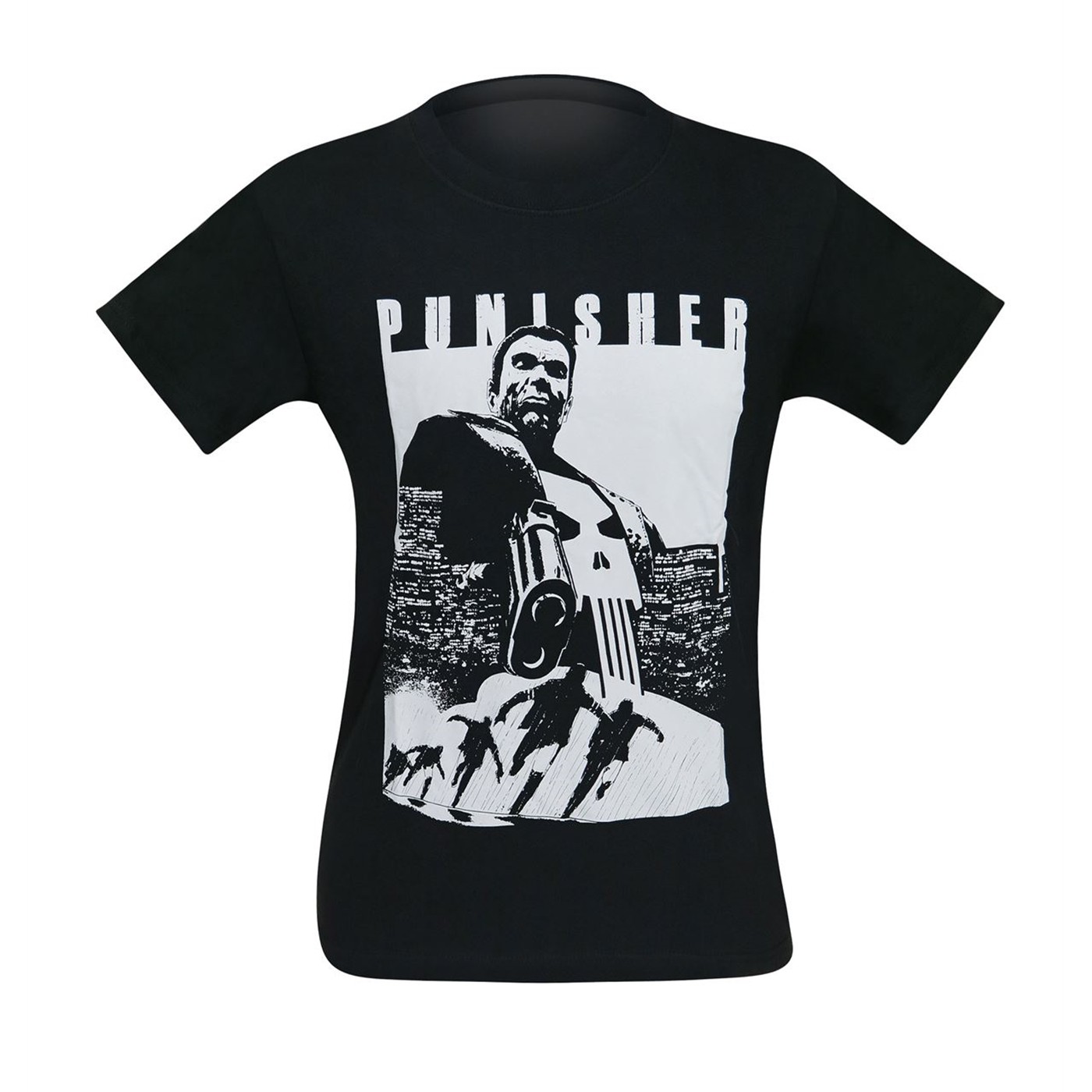 Punisher Try and Run Men's T-Shirt, Black