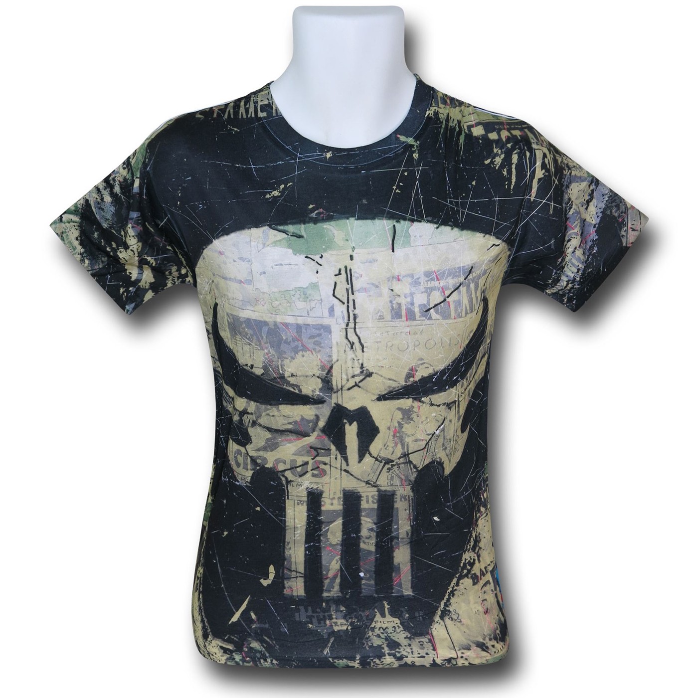 Punisher Symbol Sublimated White T-Shirt, White