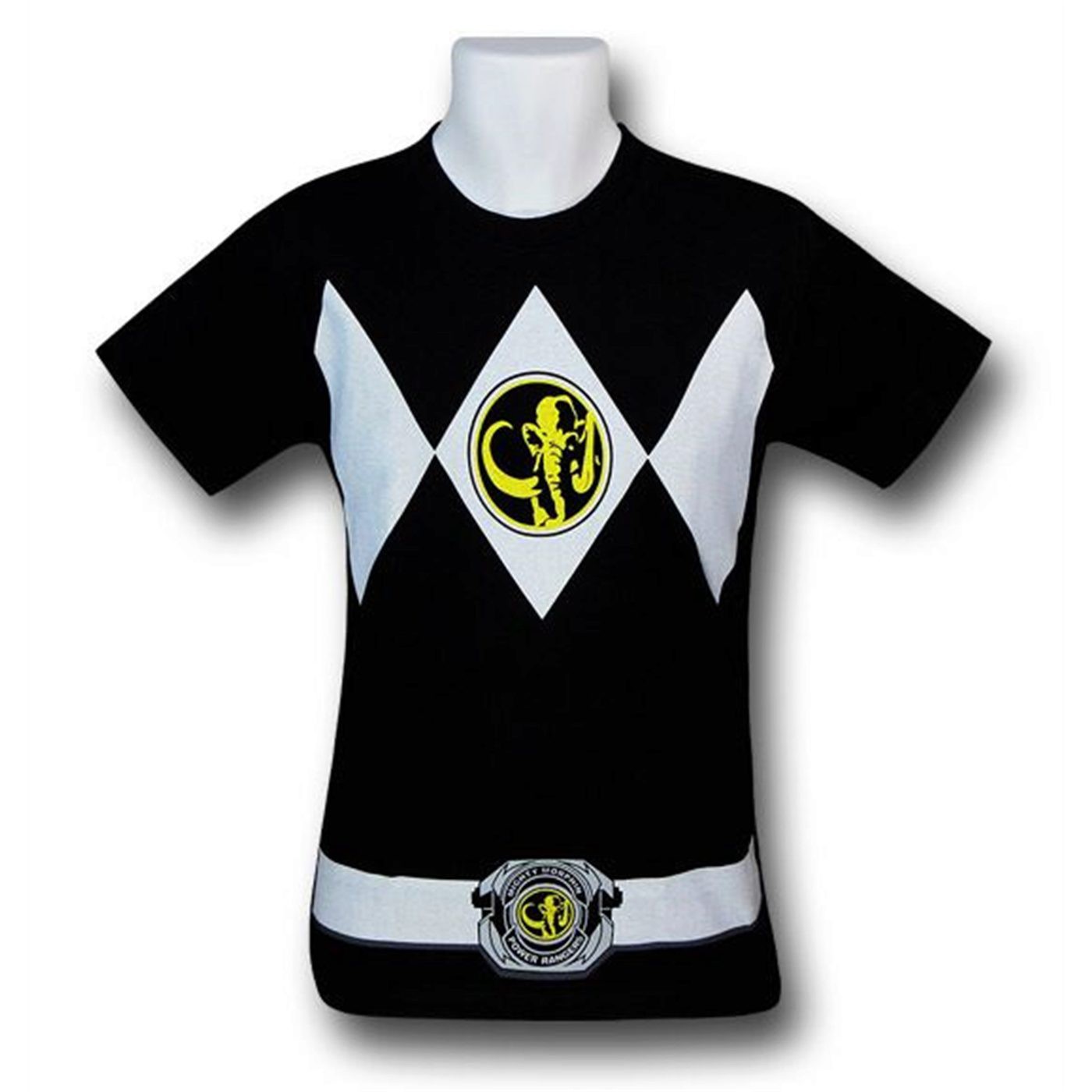 Power Rangers Black Ranger Costume T-Shirt, Black