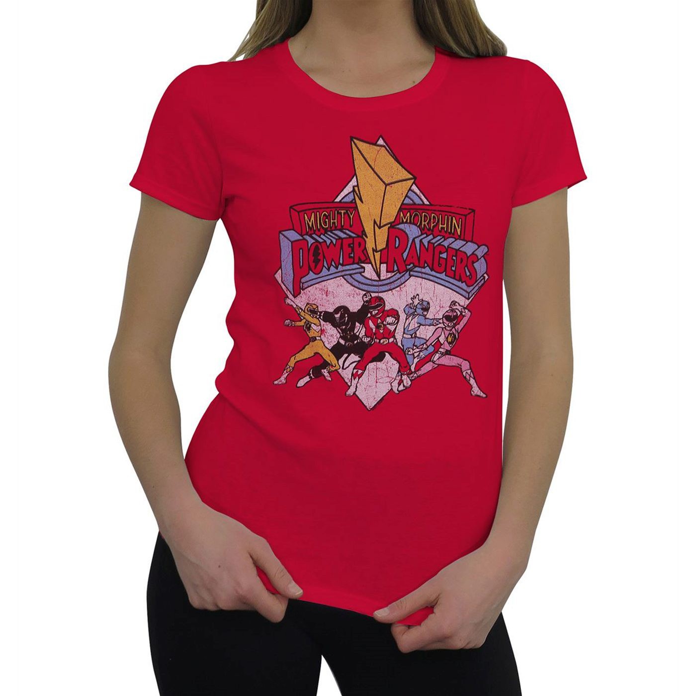 Power Rangers Retro Rangers Women's T-Shirt, Red