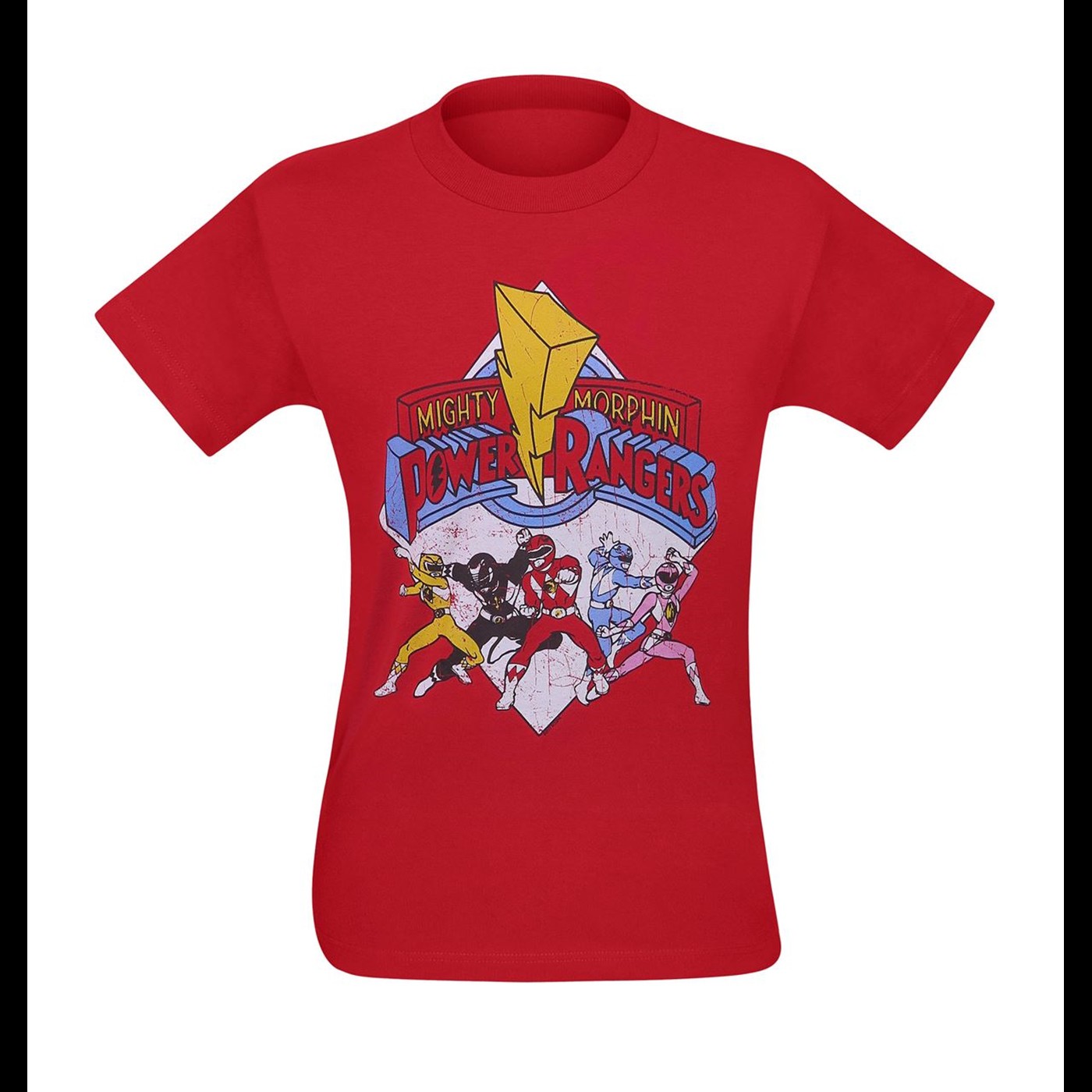 Power Rangers Retro Rangers Men's T-Shirt, Red