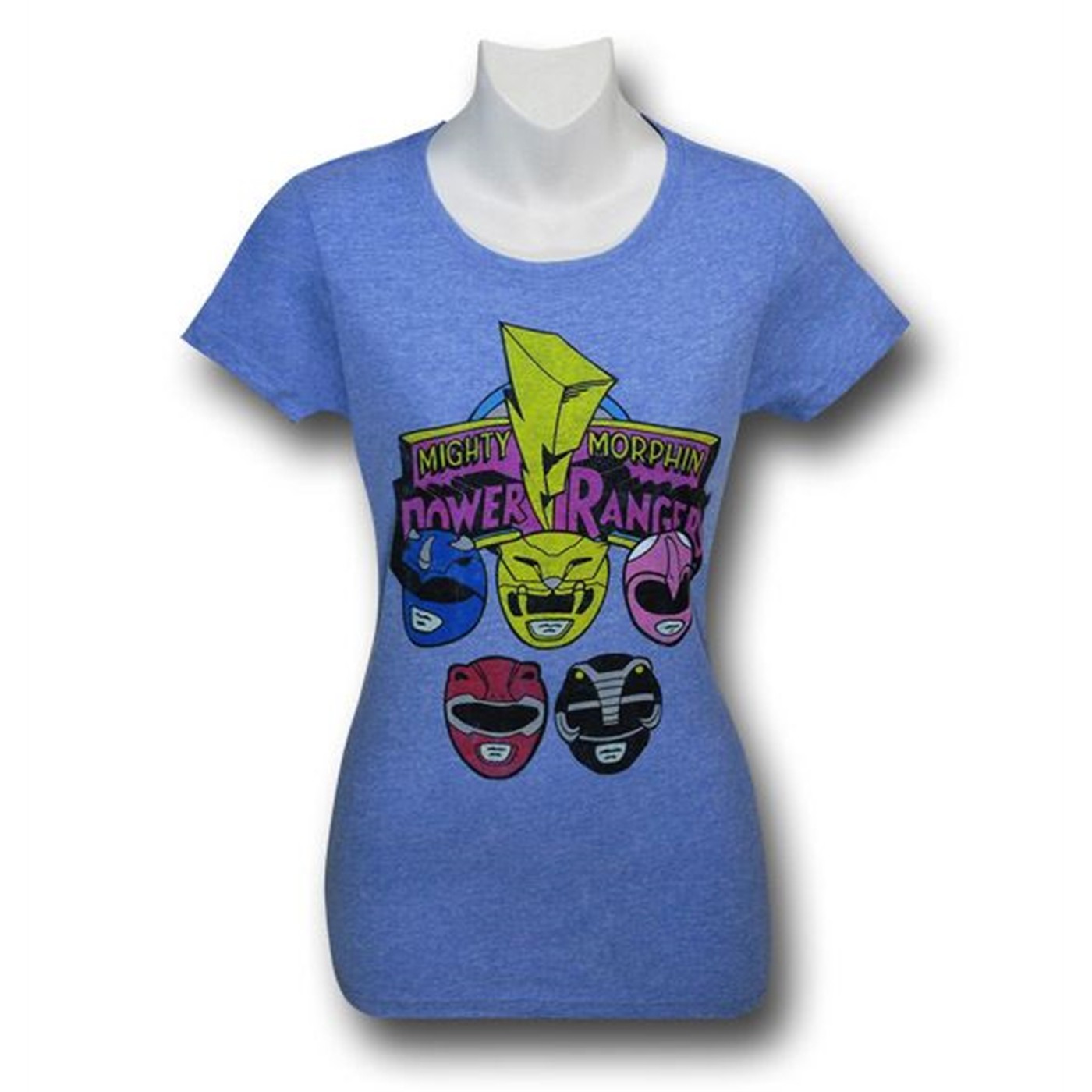 Power Rangers Heads Women's T-Shirt, Blue