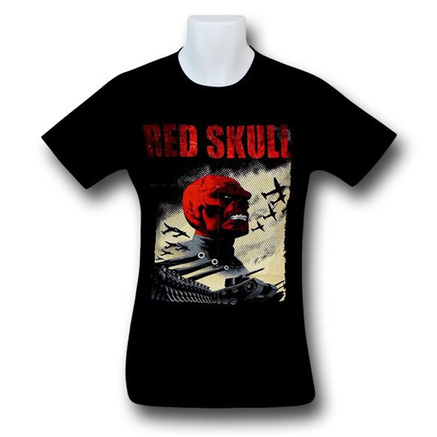 Red Skull Infantry 30 Single Black T-Shirt, Black