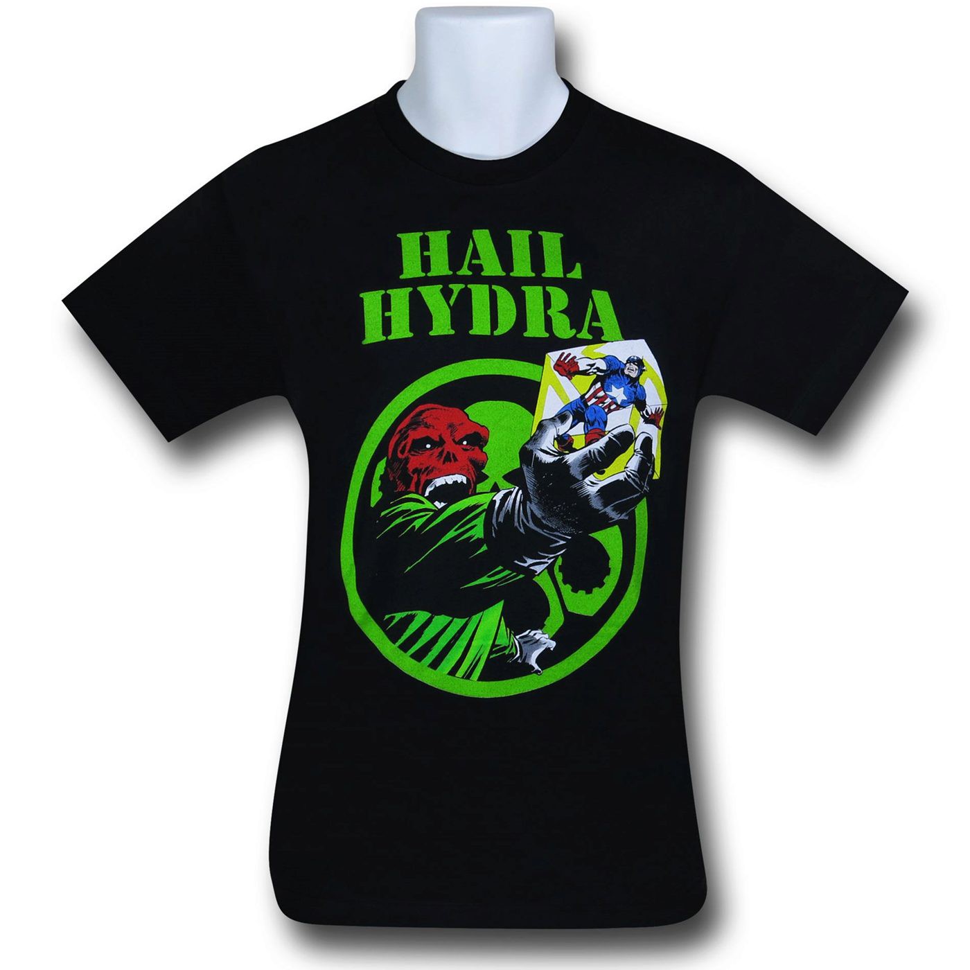 Red Skull Cap Trap Black T-Shirt, Black