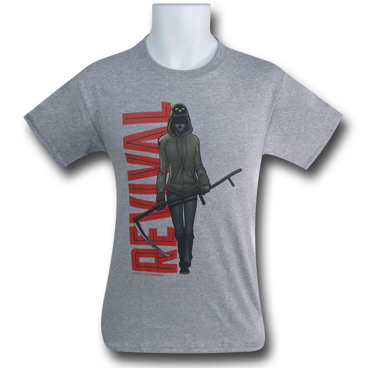 Revival Martha Red Logo Silver T-Shirt, Grey