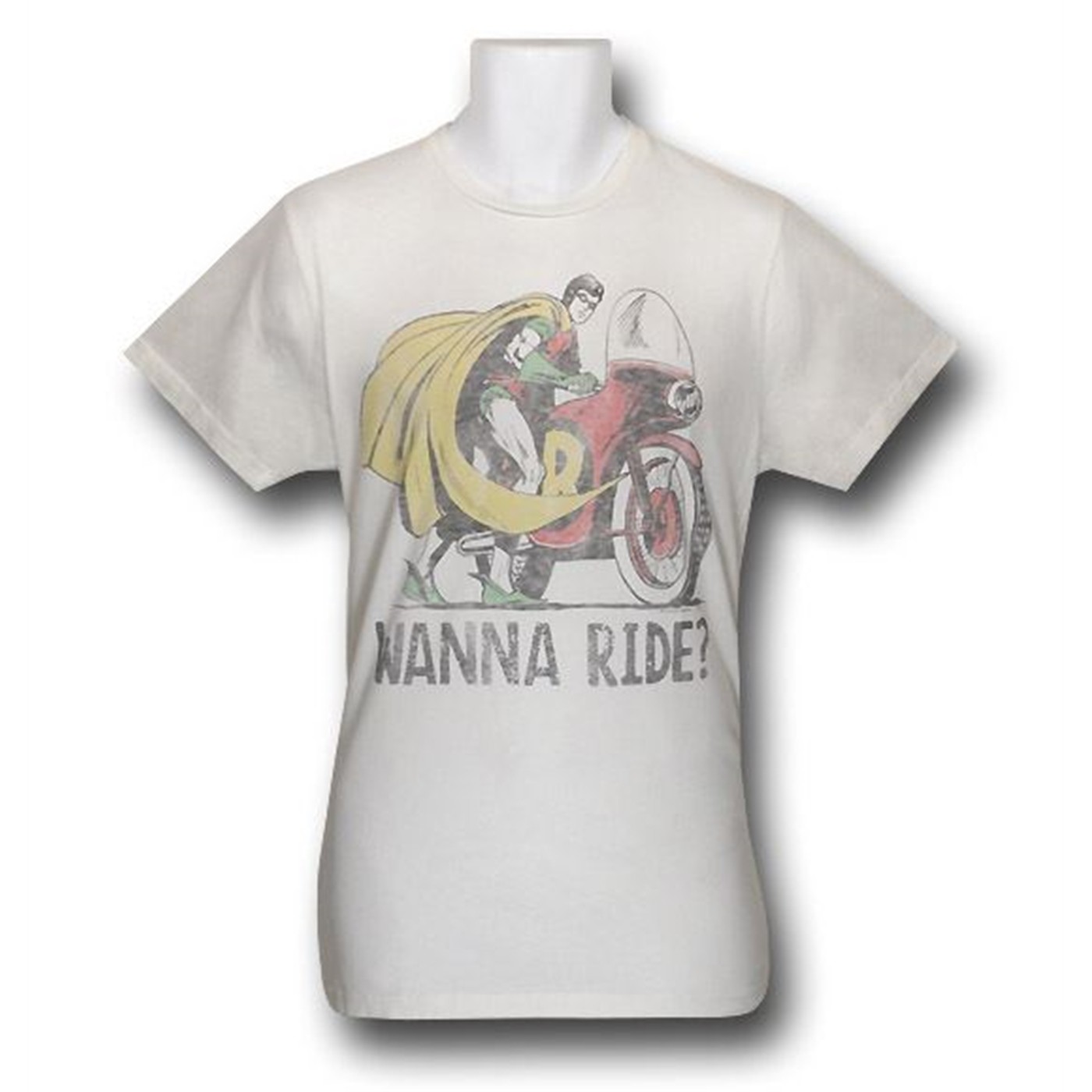 Robin Wanna Ride Junk Food T-Shirt, White