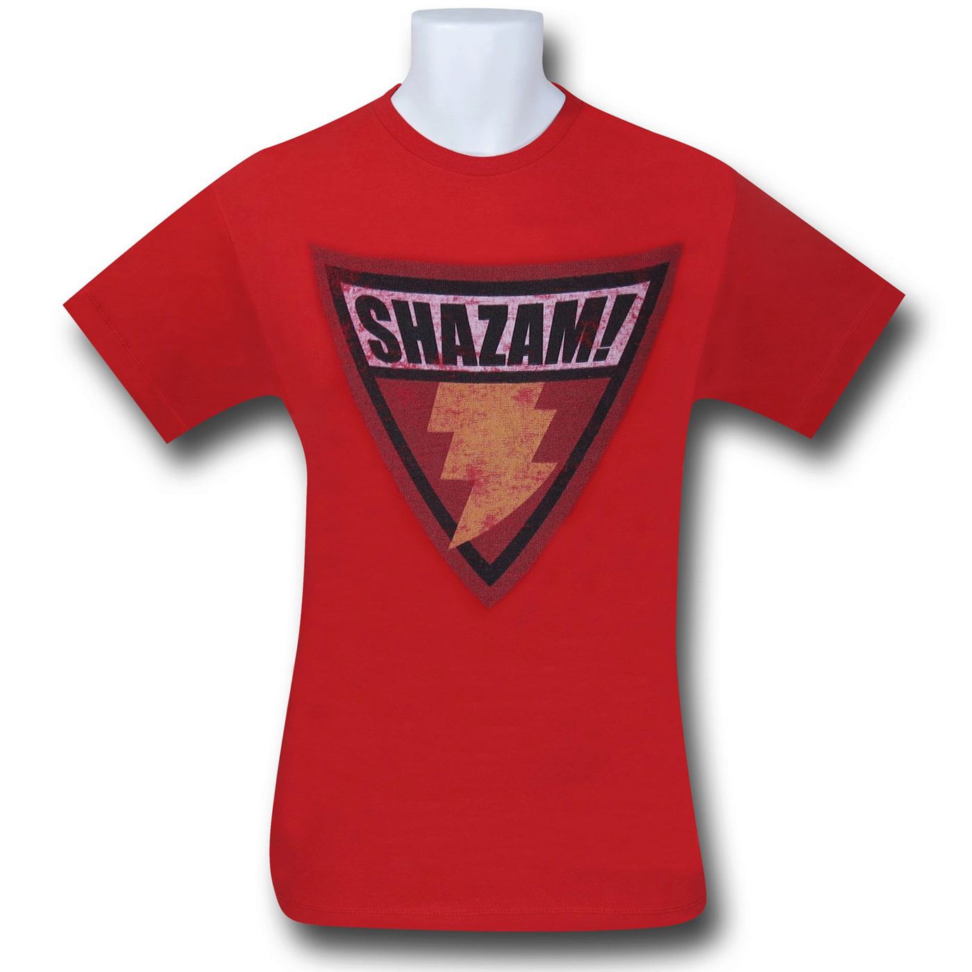 Shazam Brave & Bold Symbol T-Shirt, Red