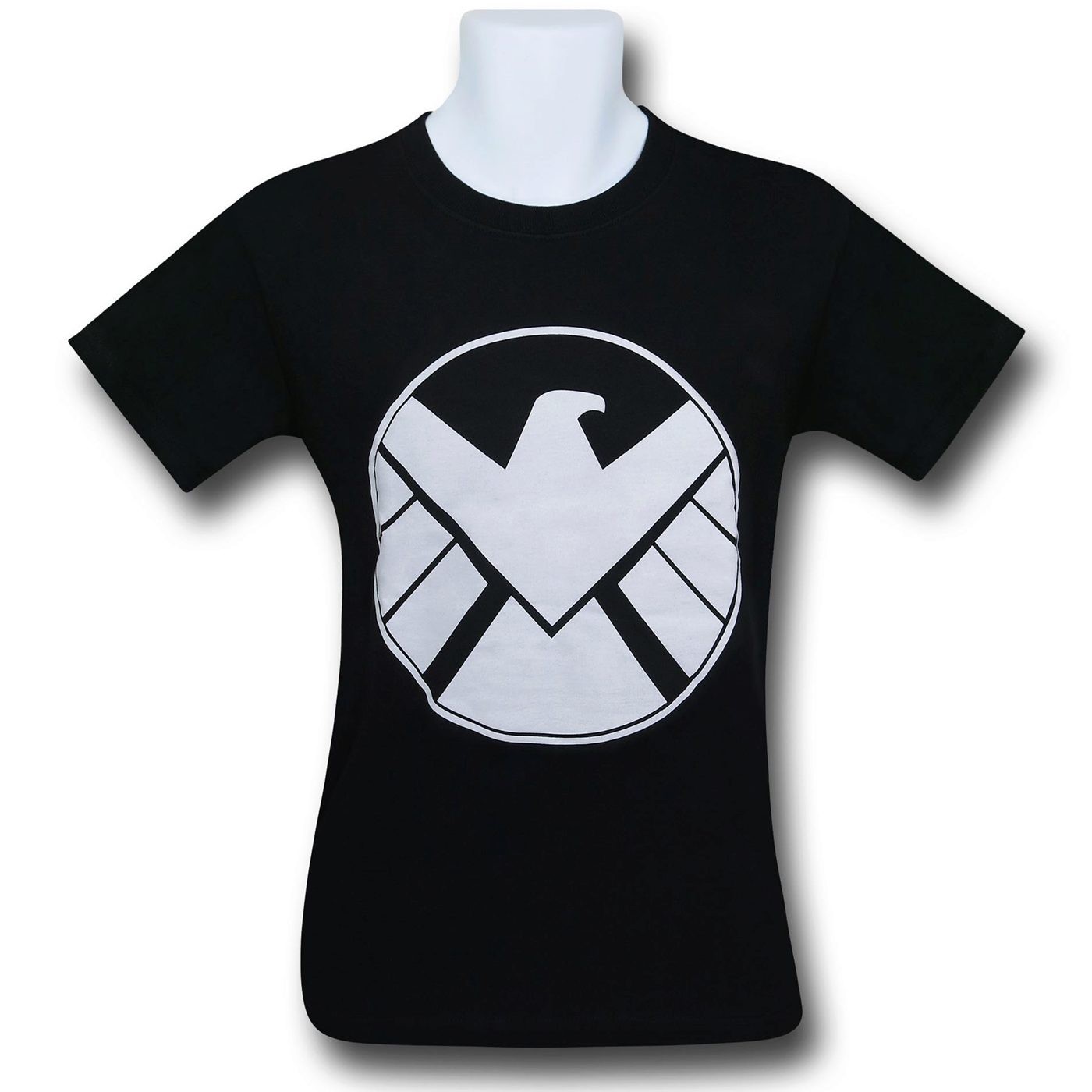 SHIELD White Symbol on Black T-Shirt, Black
