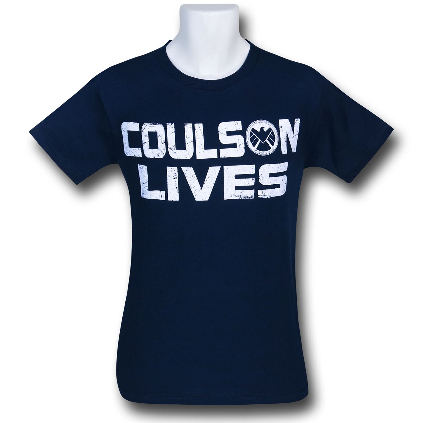 SHIELD Coulson Lives Navy T-Shirt, Blue