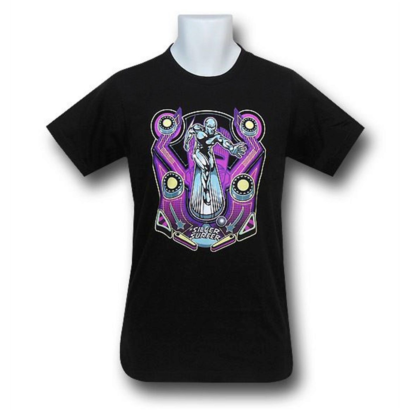 Silver Surfer Pinball 30 Single T-Shirt, Black
