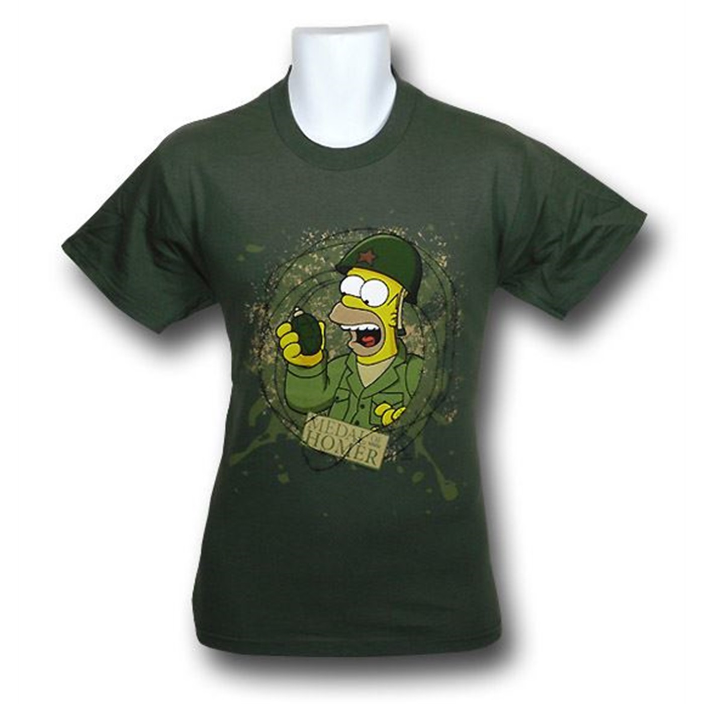 Simpsons Medal Of Homer T-Shirt, Green