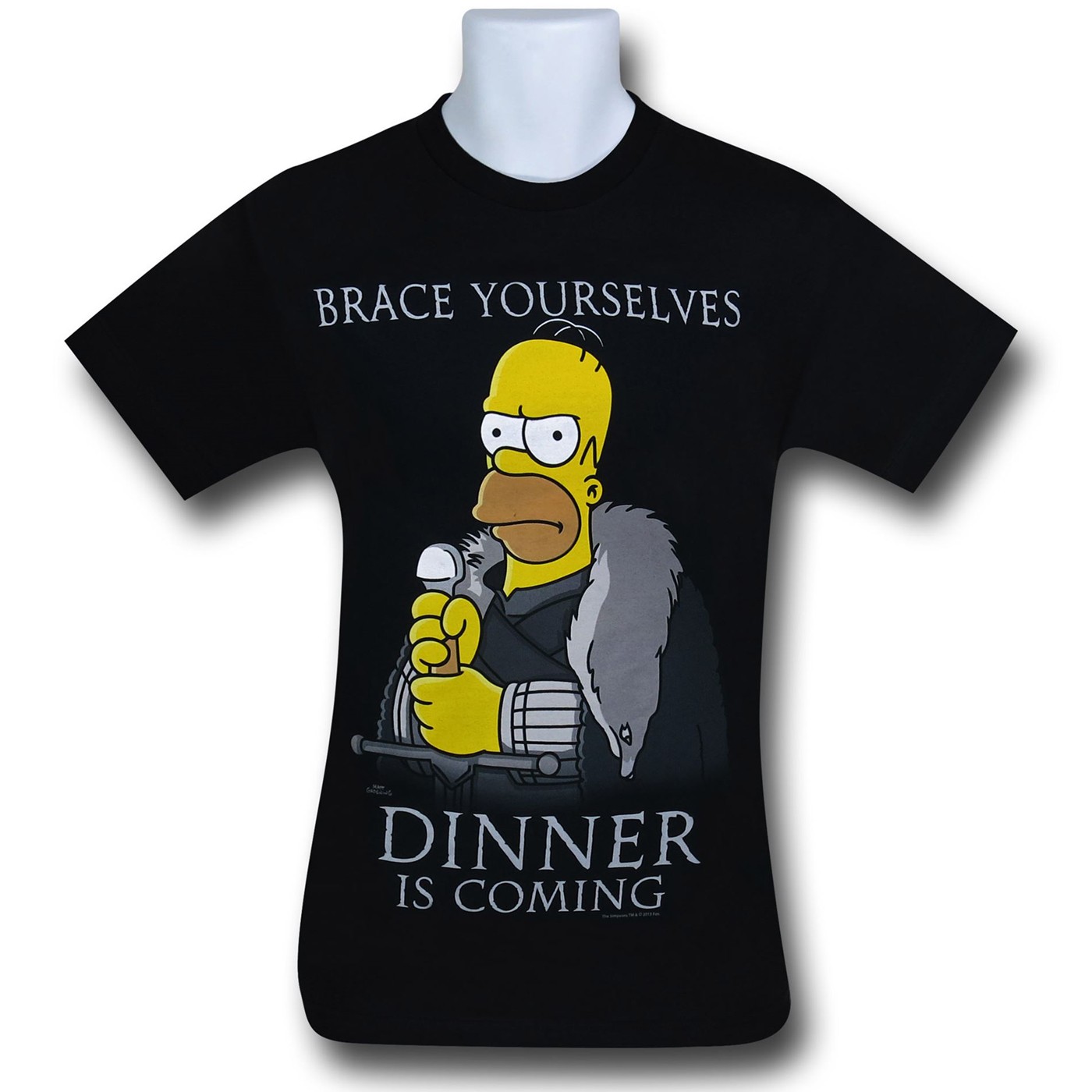Simpsons Homer's Dinner Is Coming T-Shirt, Black