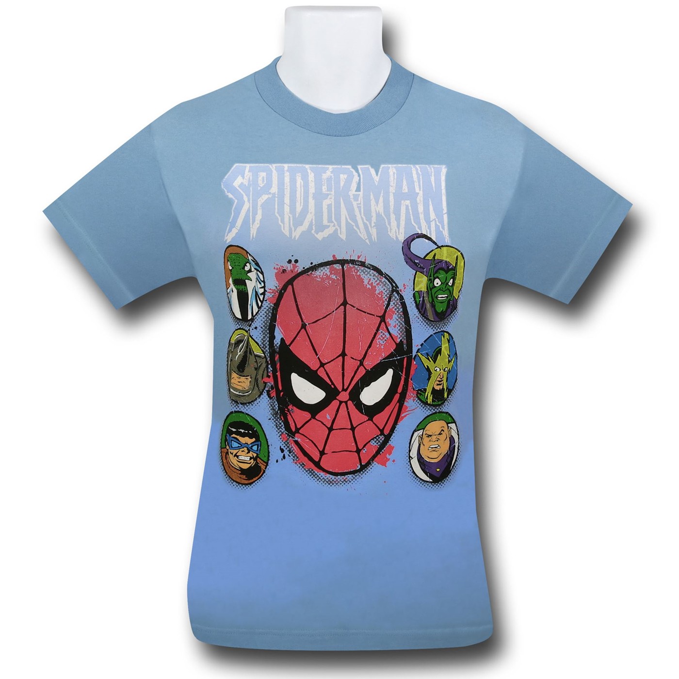 Spiderman 7 Heads 30 Single T-Shirt, Blue