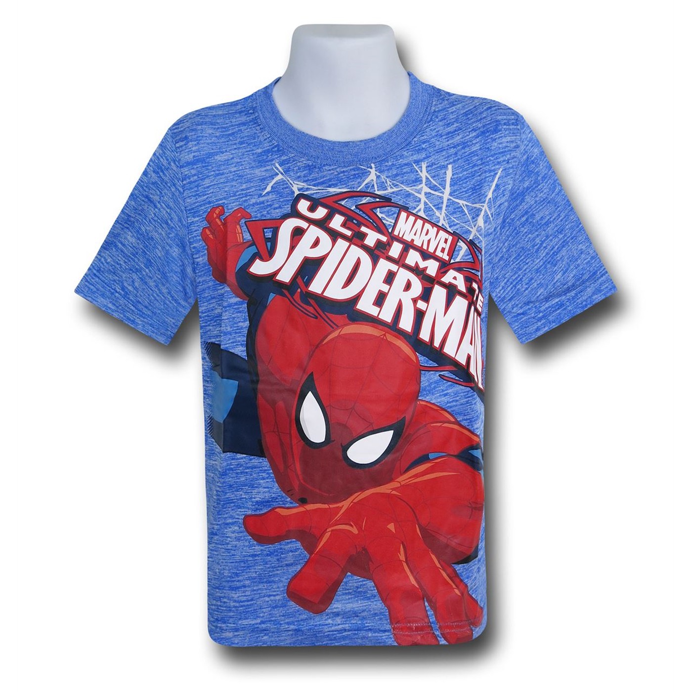 Spiderman Wall Crawler Kids Space Dye T-Shirt, Blue