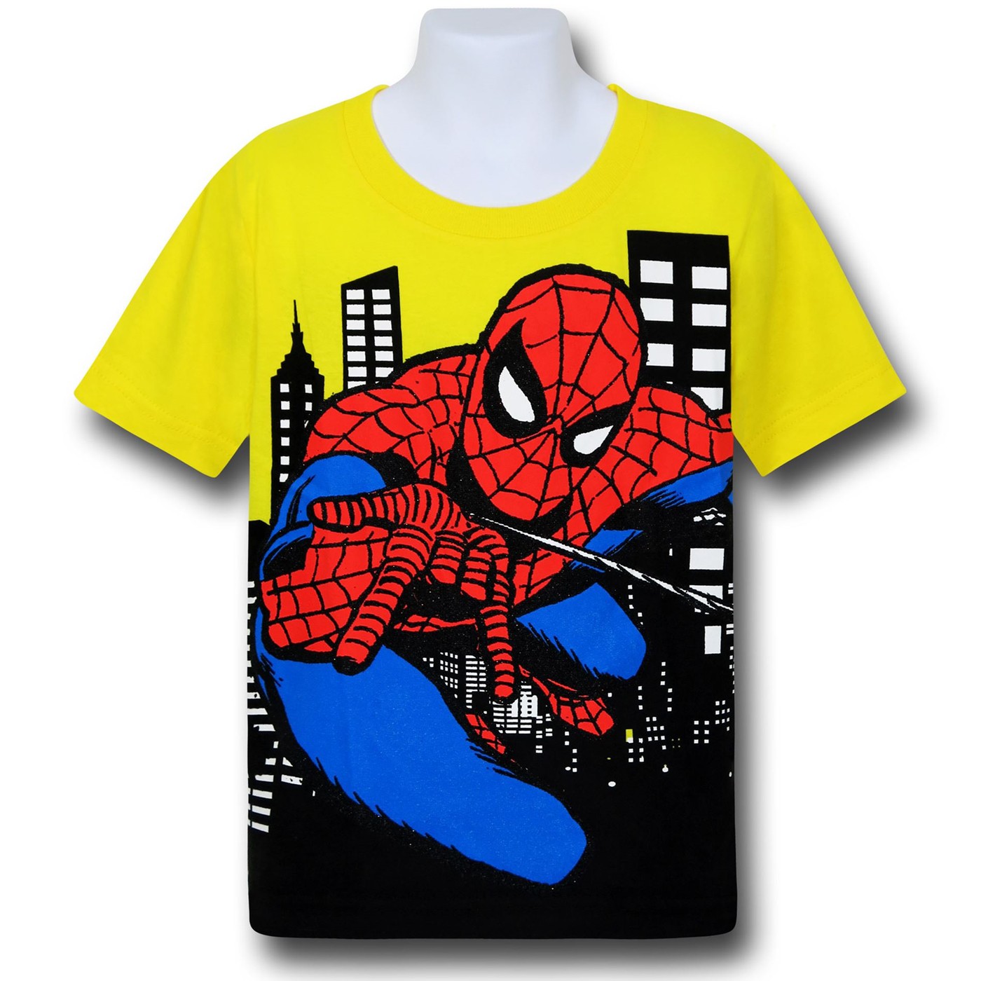 Spiderman City Slinger Kids T-Shirt, Yellow