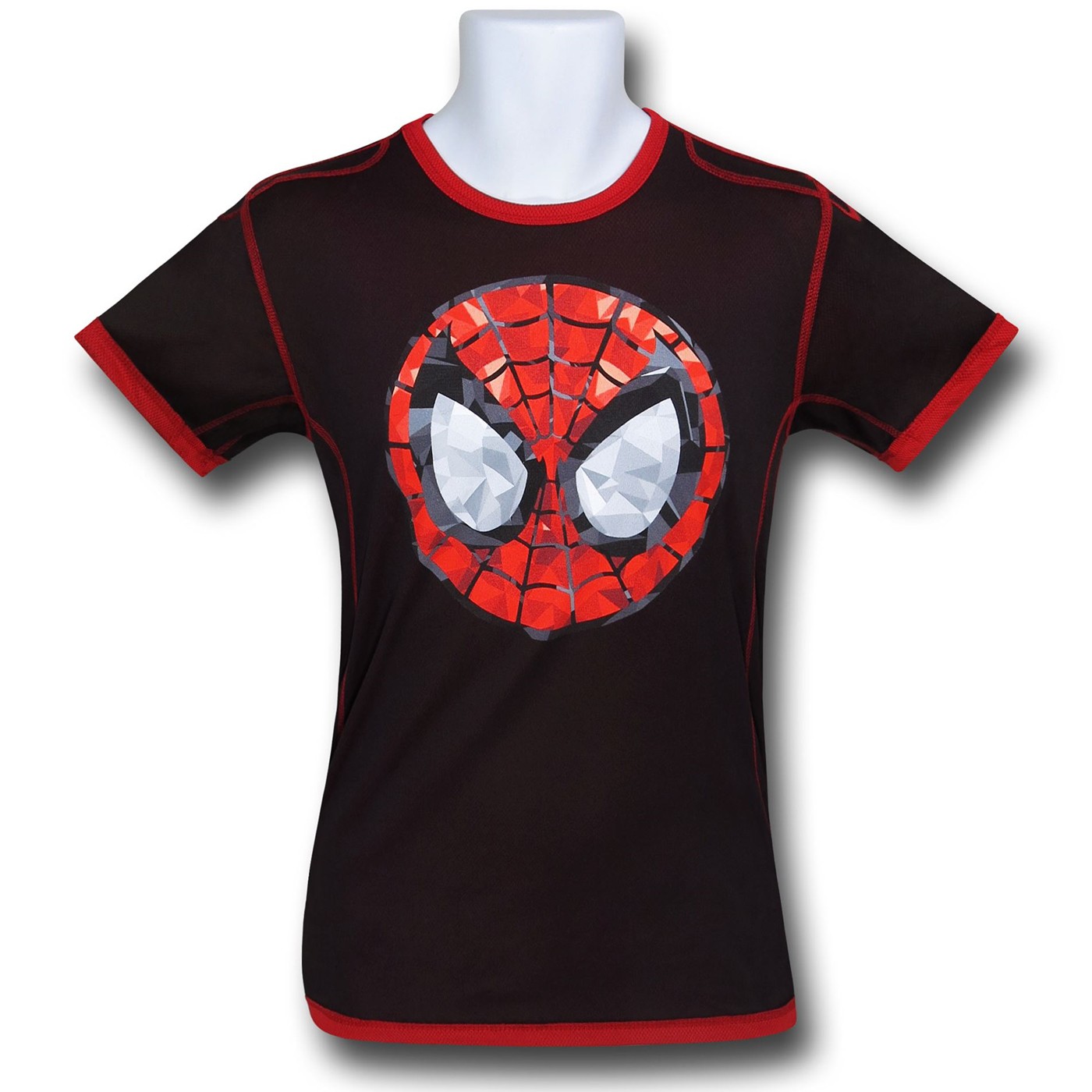 Spiderman Diamonds Polymesh Kids T-Shirt, Brown