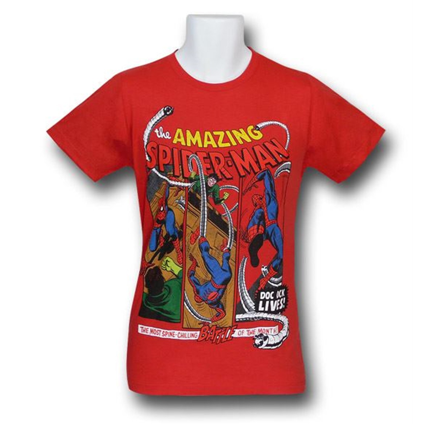 Spiderman Doc Ock Lives 30 Single T-Shirt, Red