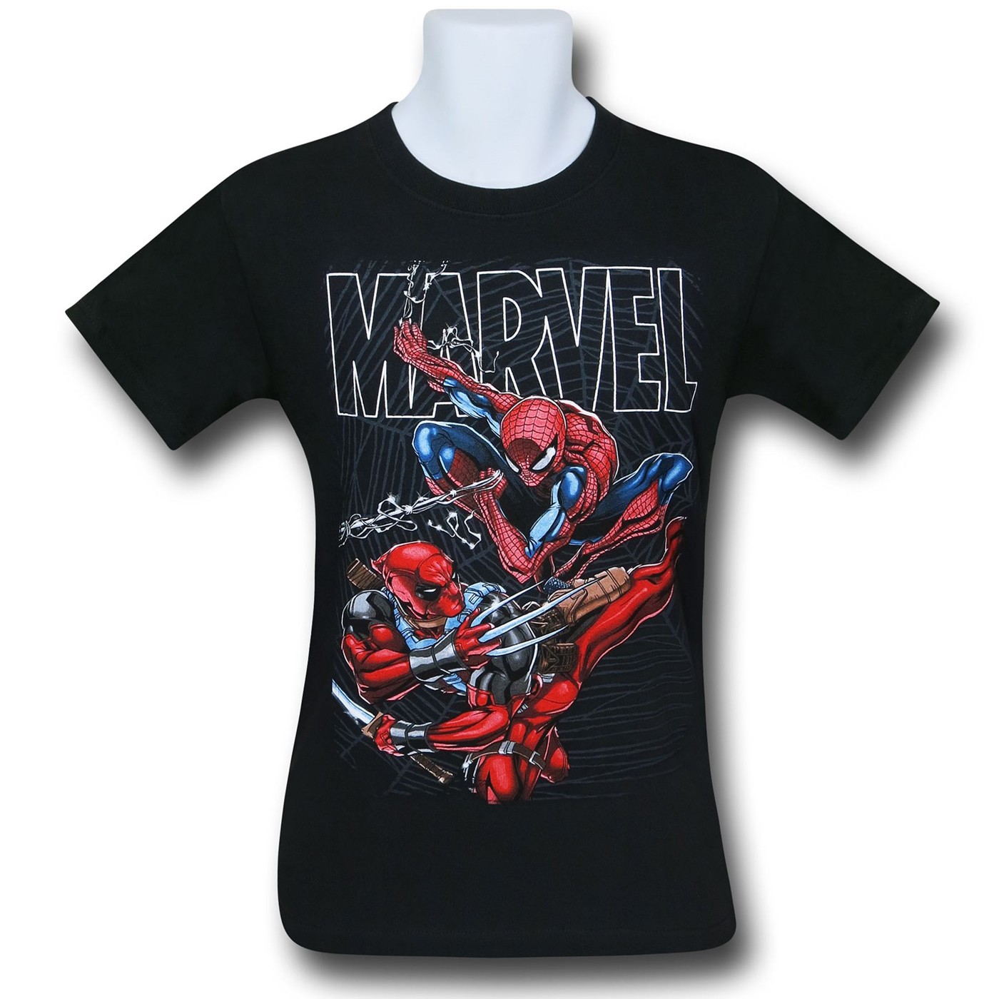 Spiderman & Deadpool Kids T-Shirt, Black