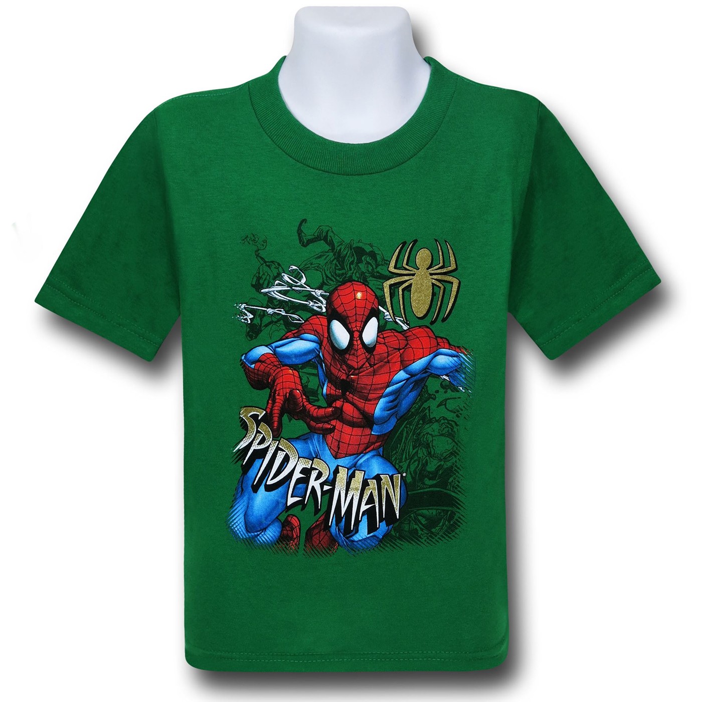 Spiderman Foe Escape Green Kids T-Shirt, Green